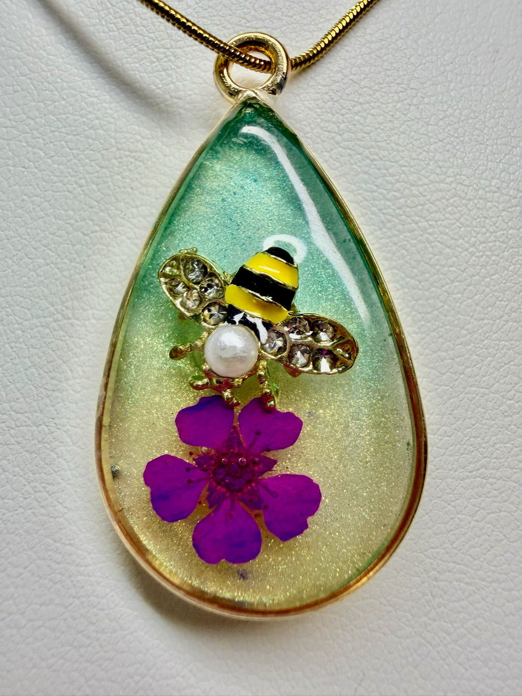 Aqua Petal Fireworks | Resin Necklace