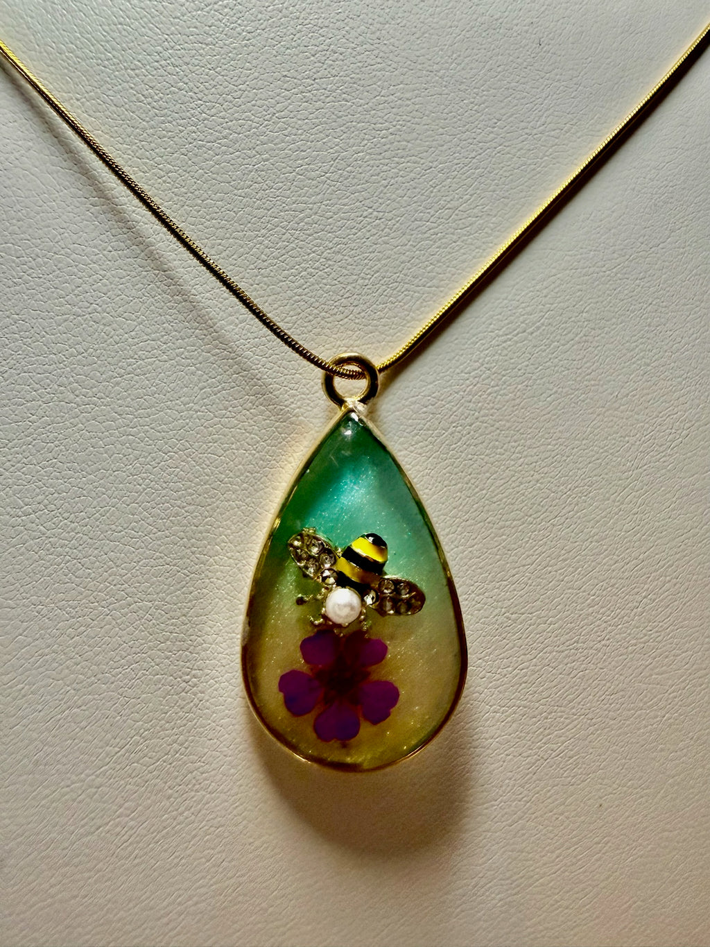 Aqua Petal Fireworks | Resin Necklace
