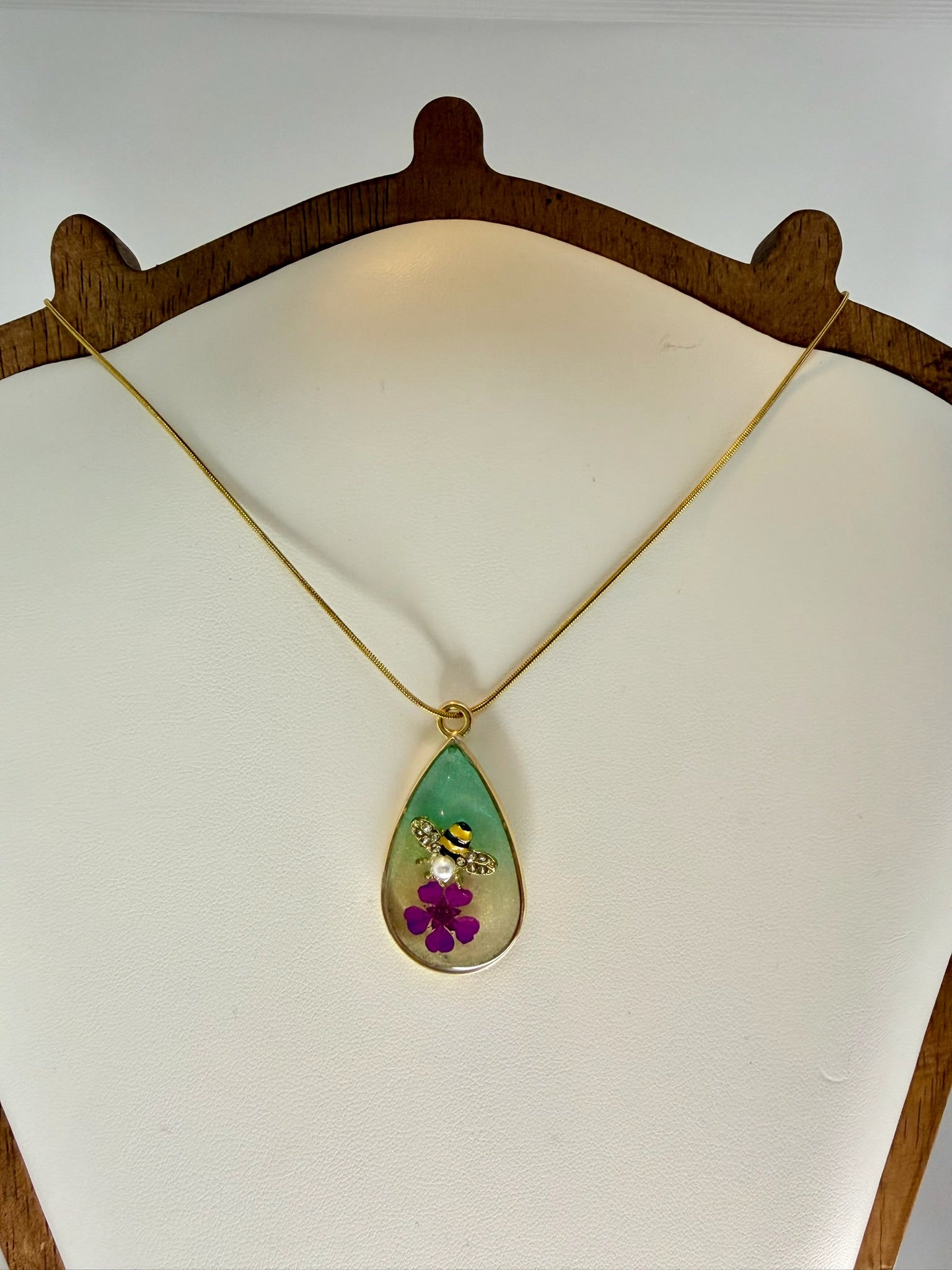 Aqua Petal Fireworks | Resin Necklace
