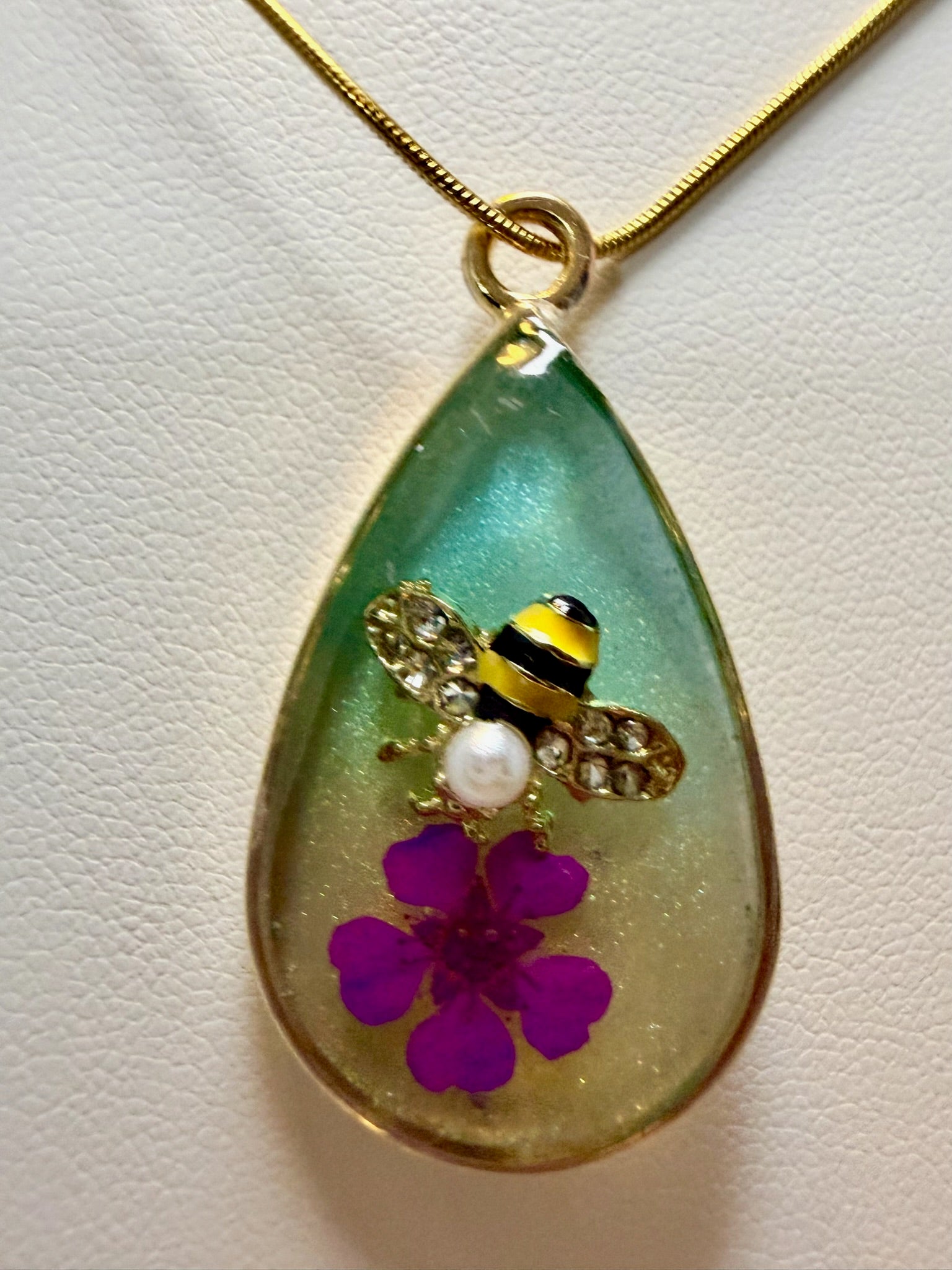 Aqua Petal Fireworks | Resin Necklace