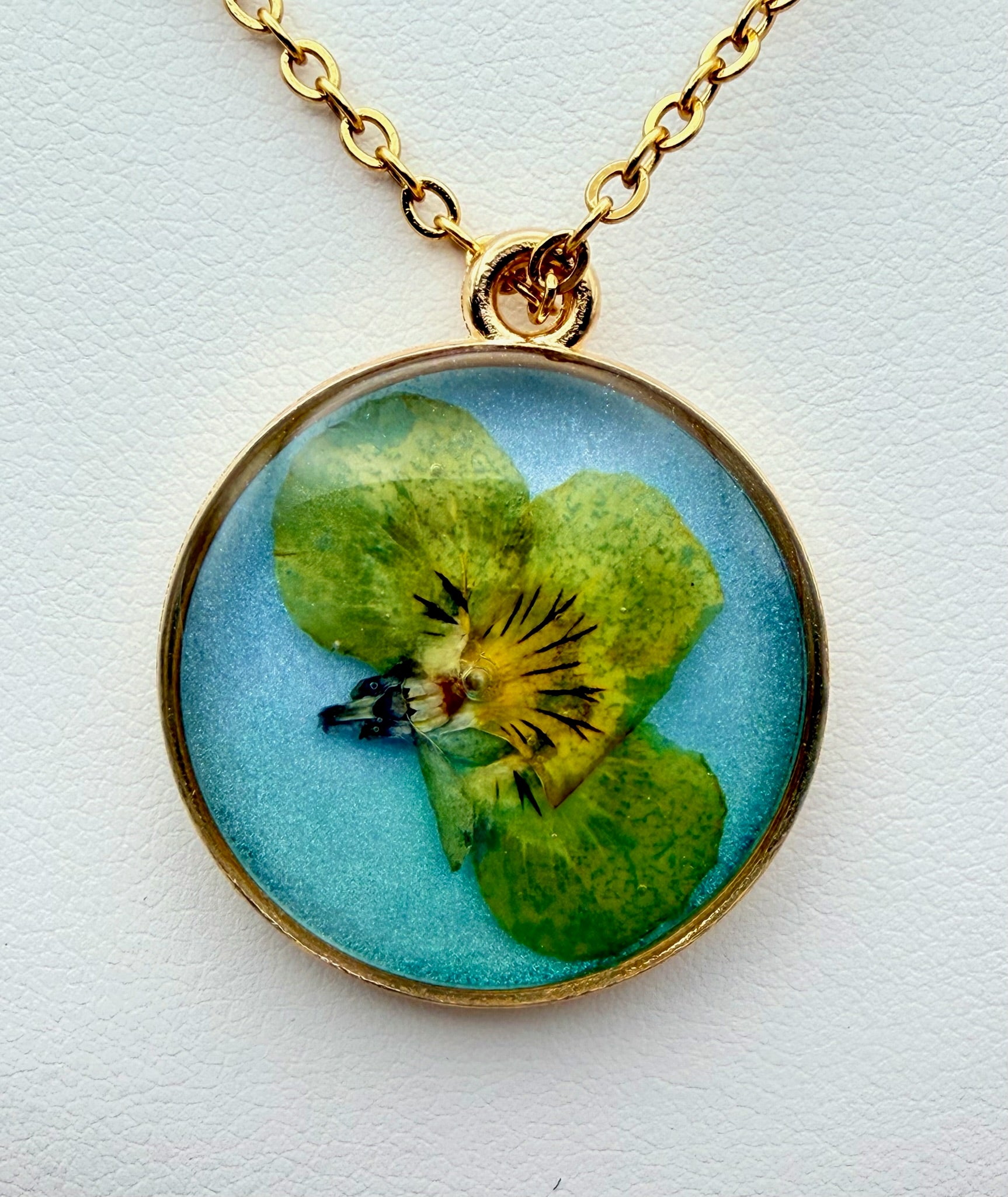Yellow Pansy | Resin Necklace