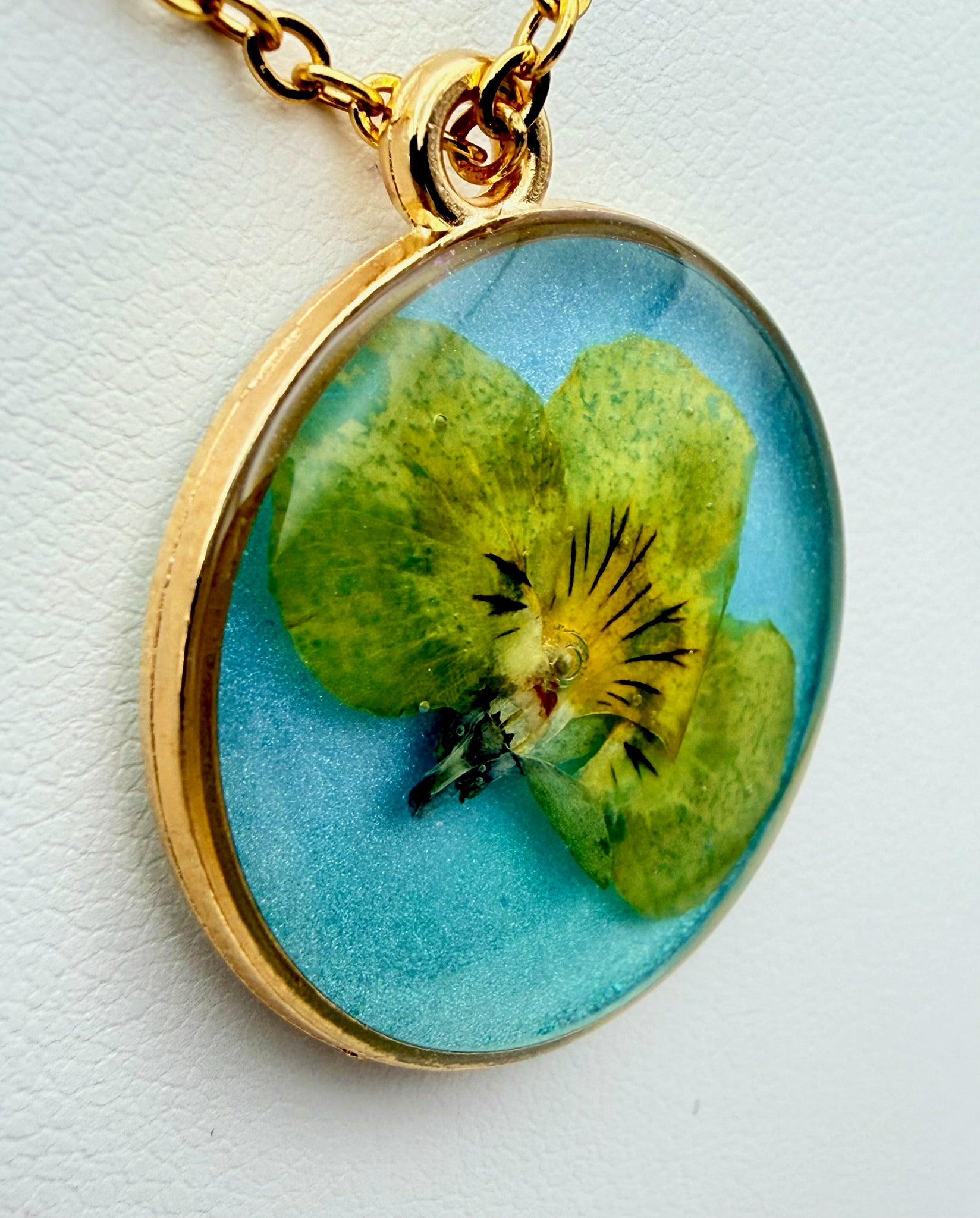 Yellow Pansy | Resin Necklace
