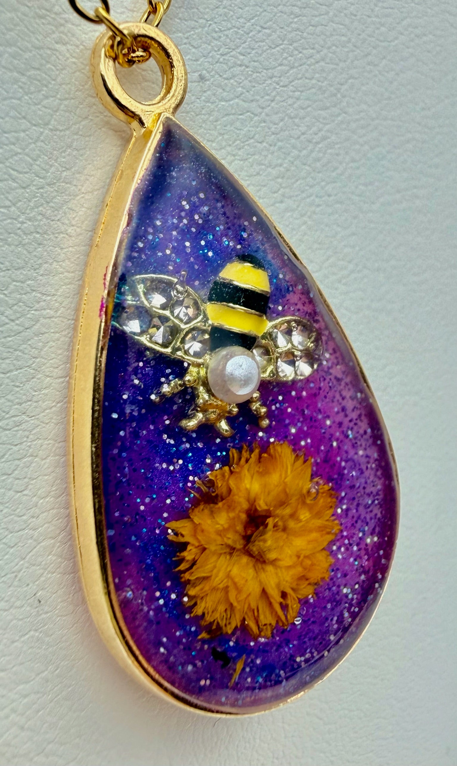 Midnight Sky Bee | Resin Necklace
