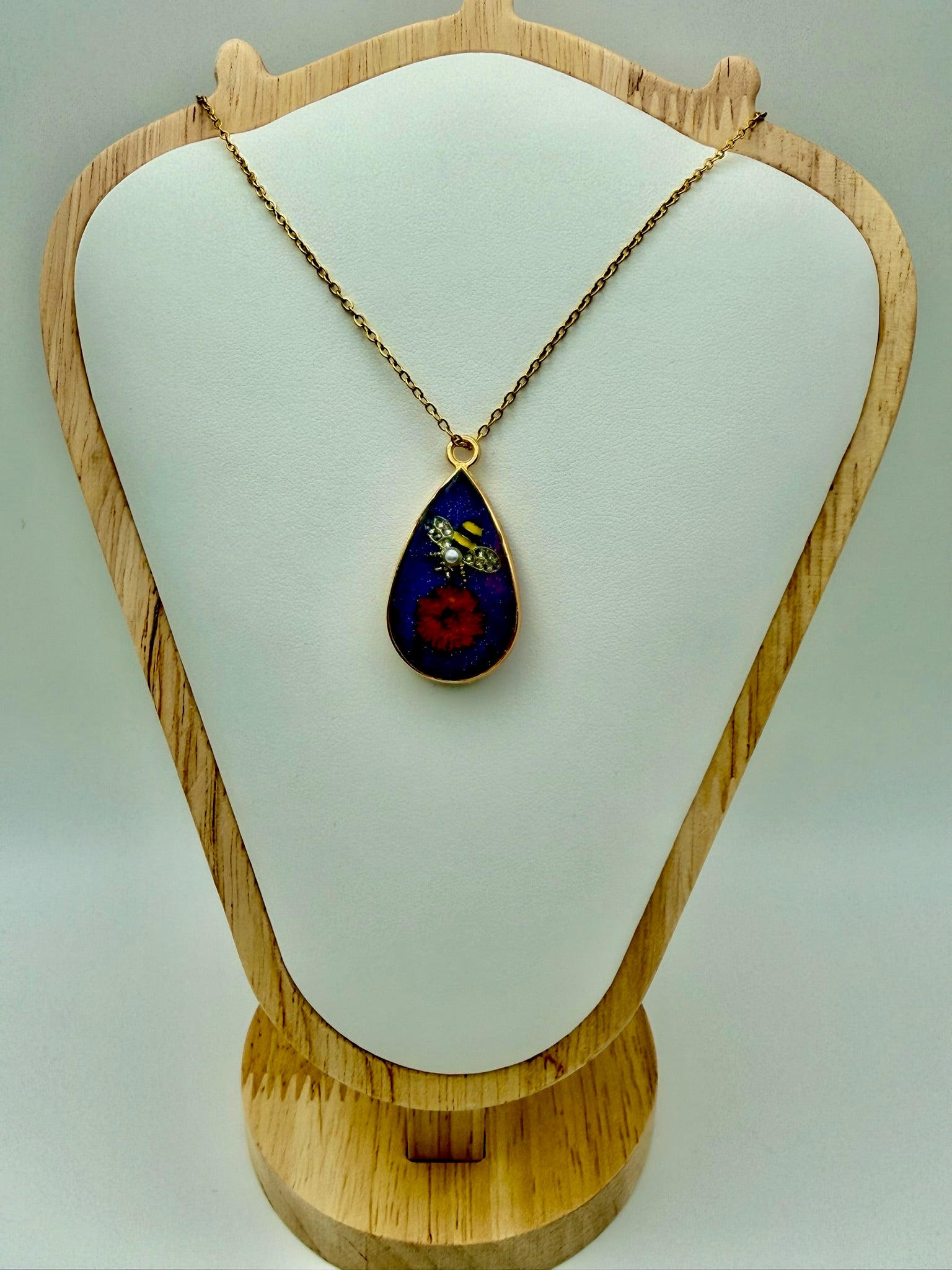 Midnight Sky Bee | Resin Necklace