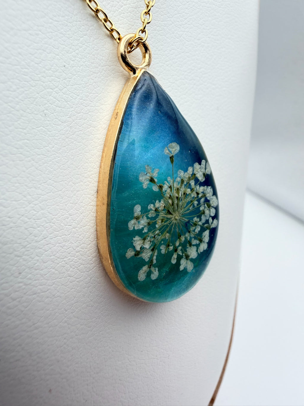 Aqua Wedding Bloom | Resin Necklace