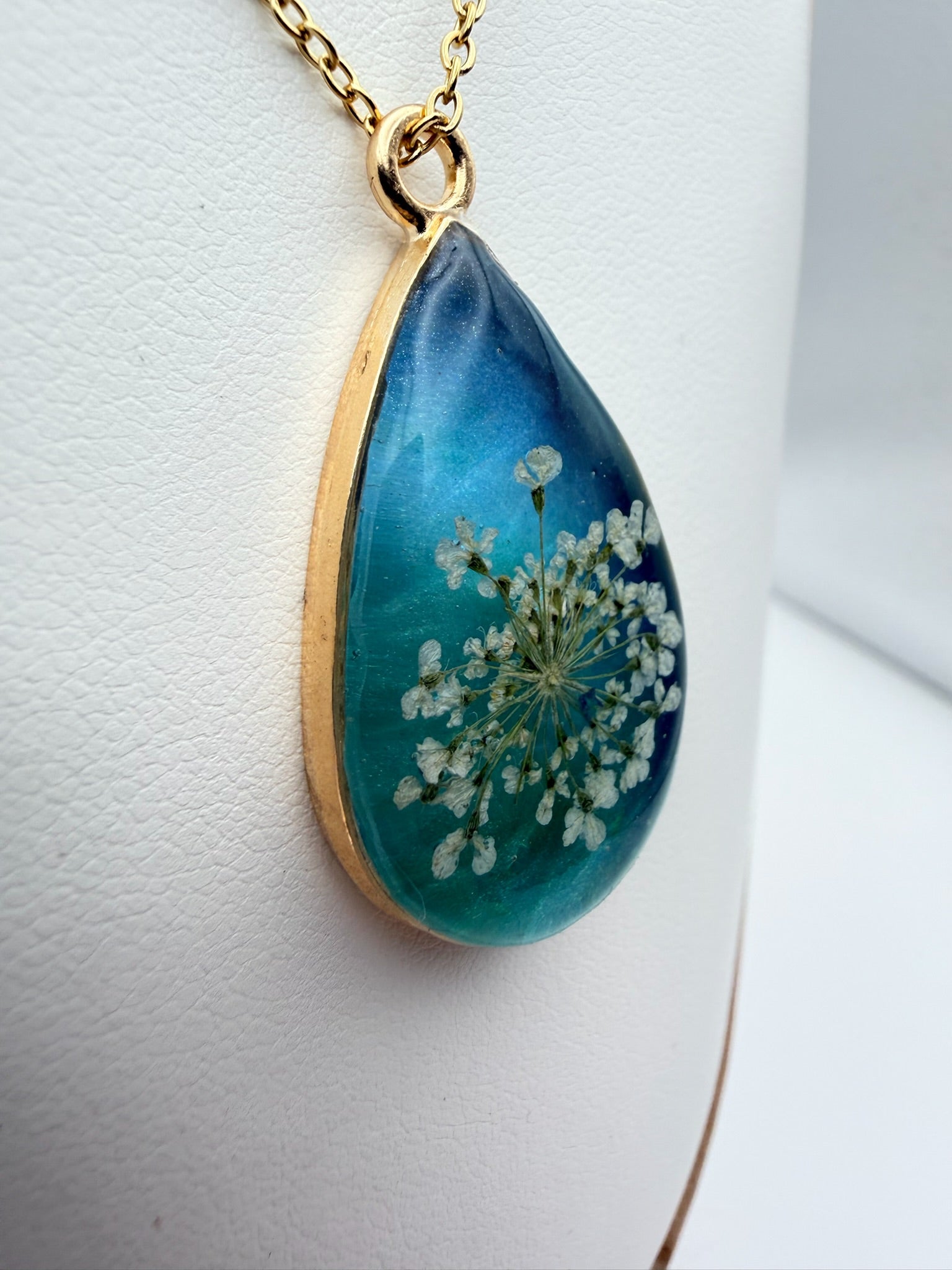 Aqua Wedding Bloom | Resin Necklace