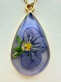 Purple Pansy | Resin Necklace