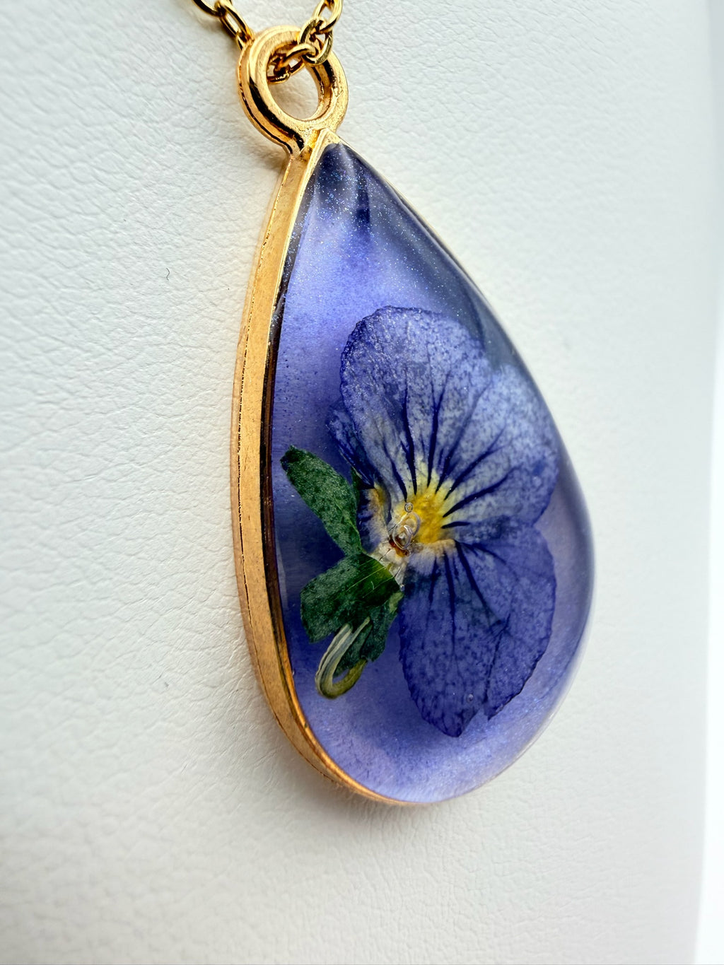 Purple Pansy | Resin Necklace