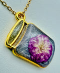Silver Flower Sparkle | Resin Necklace