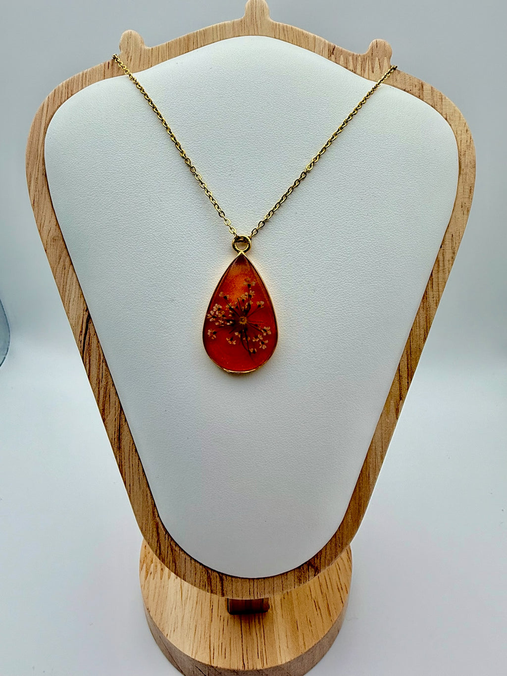 Orange Burst Bloom | Resin Necklace