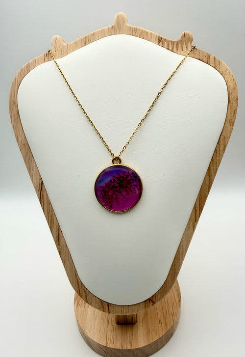 Pink Burst Lights | Resin Necklace