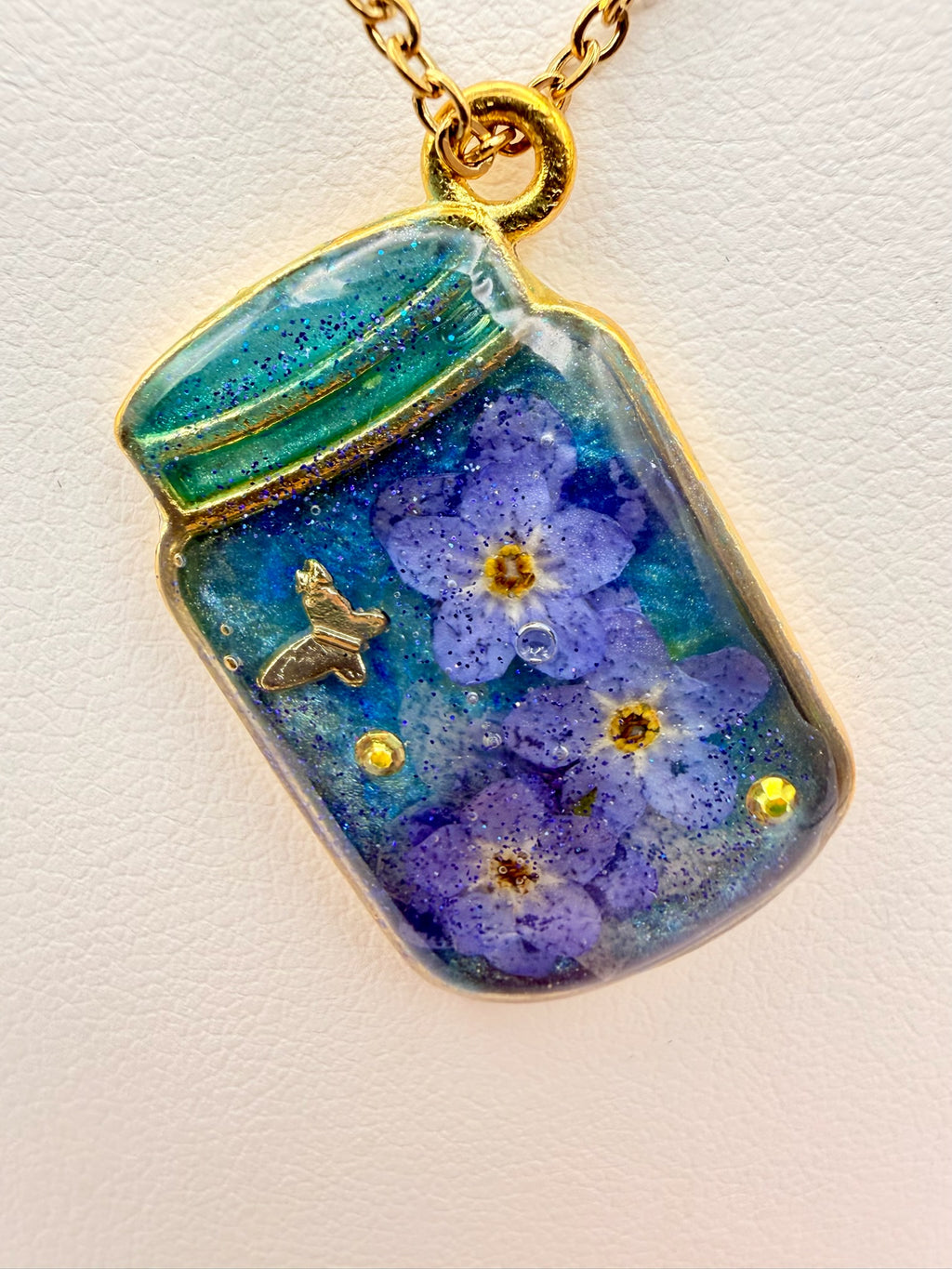 Forget Me Never | Resin Necklace