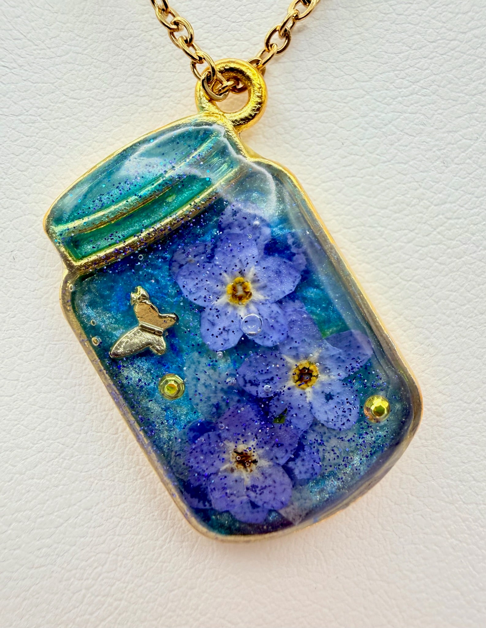 Forget Me Never | Resin Necklace
