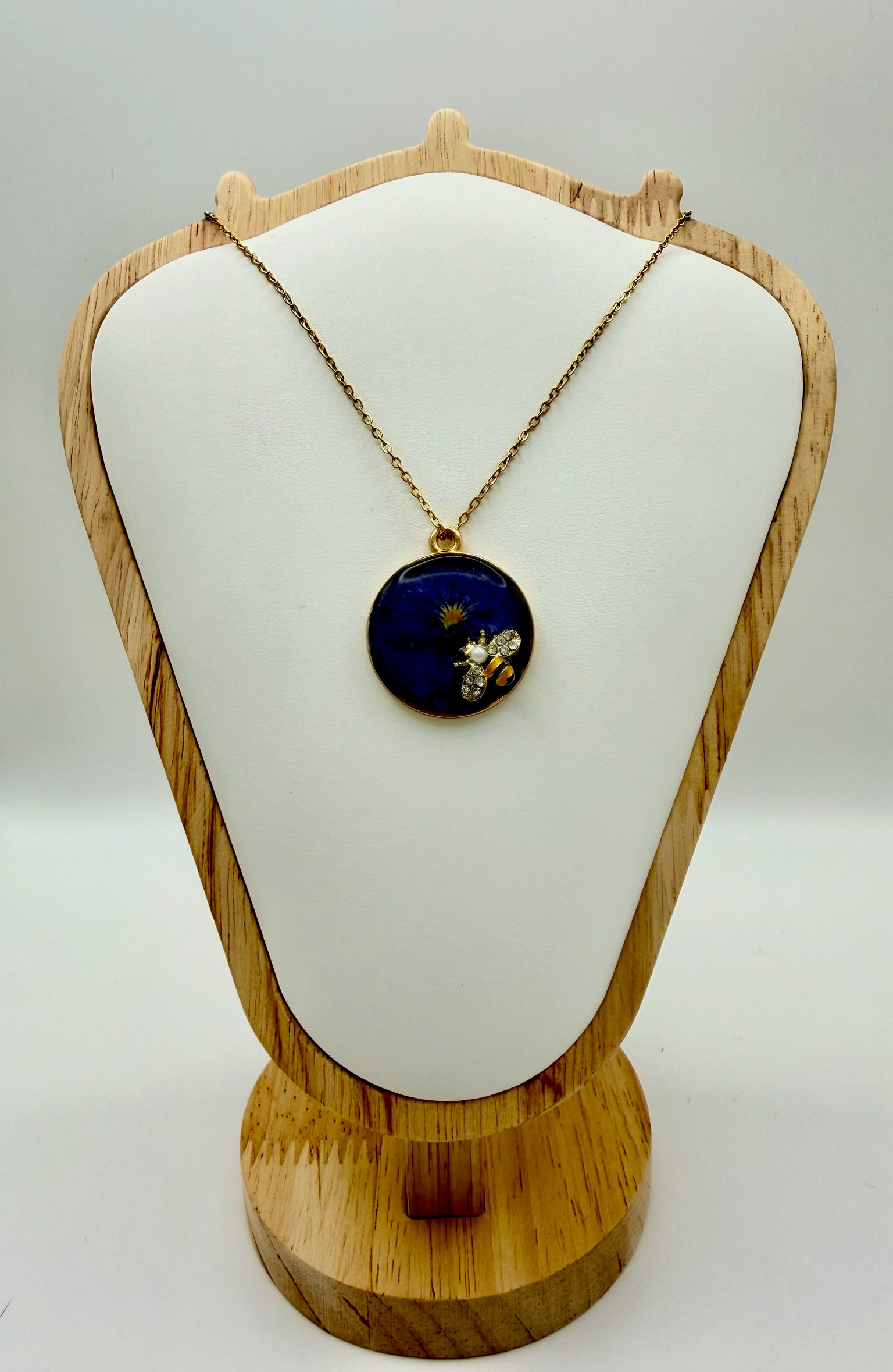 Lavender Canopy handmade purple round resin necklace