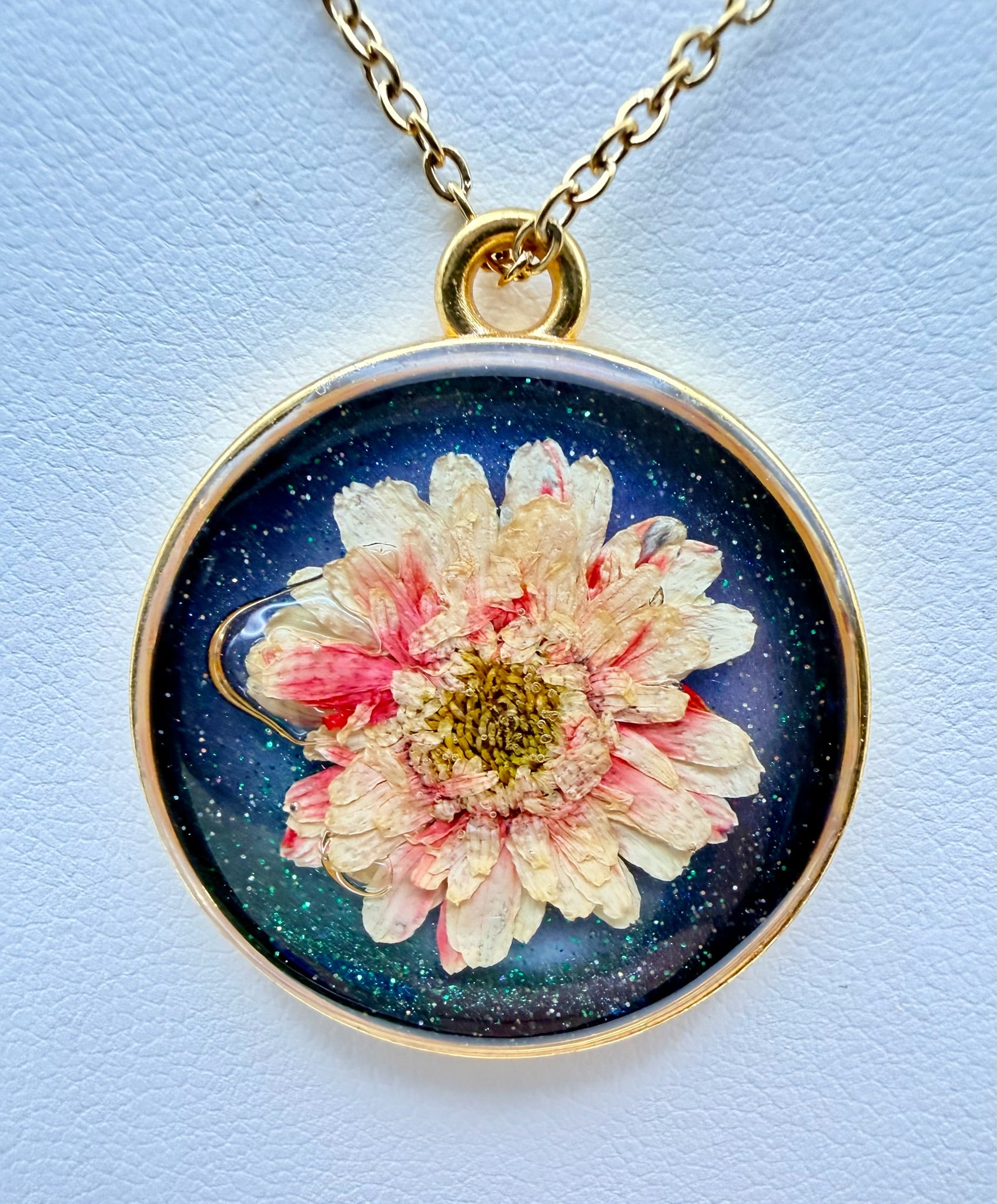 Midnight Bloom | Resin Necklace
