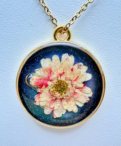 Midnight Bloom | Resin Necklace