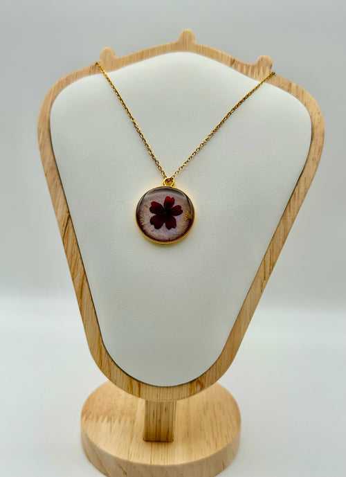 Red Alert Bloom | Resin Necklace