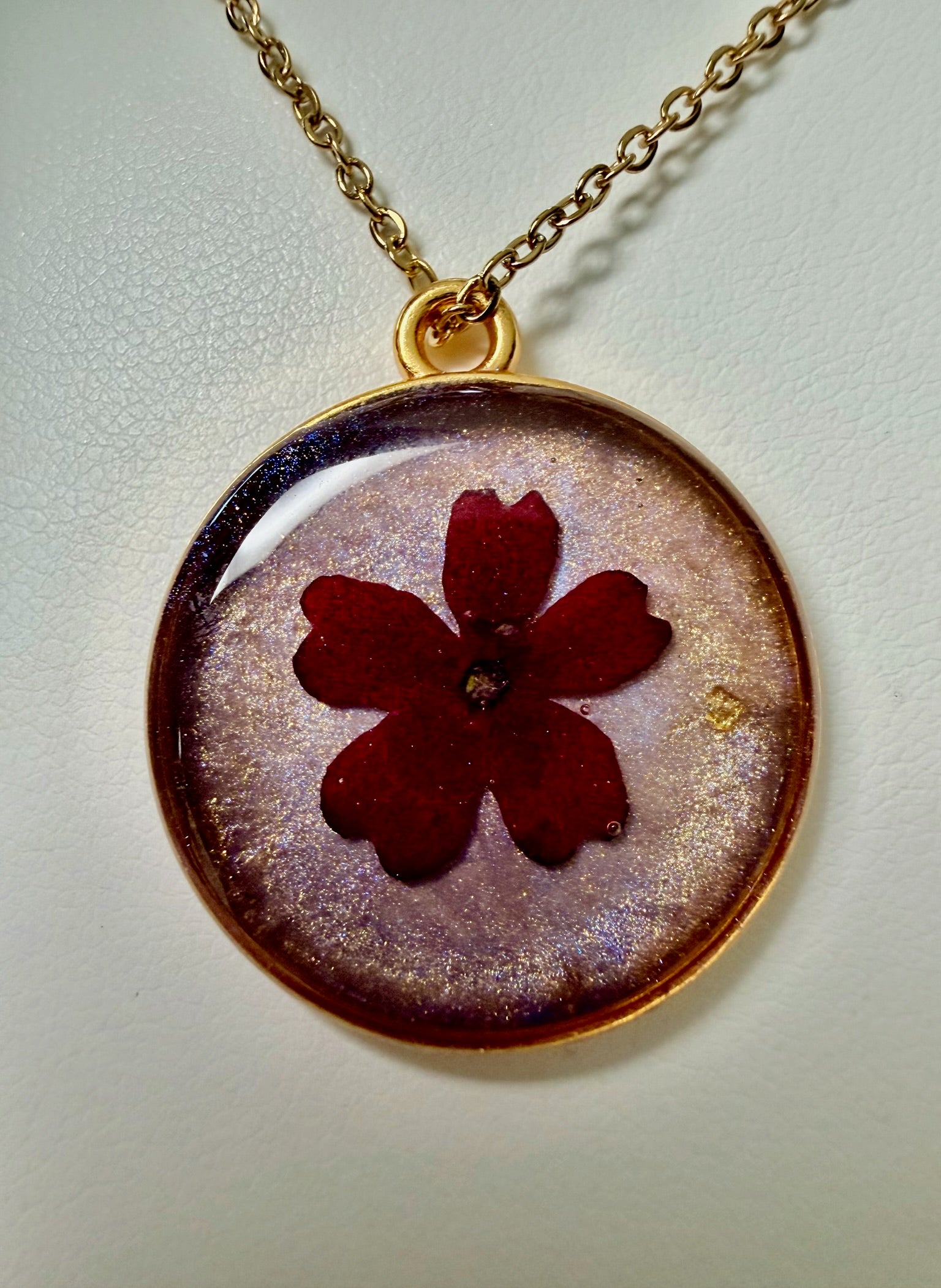 Red Alert Bloom | Resin Necklace