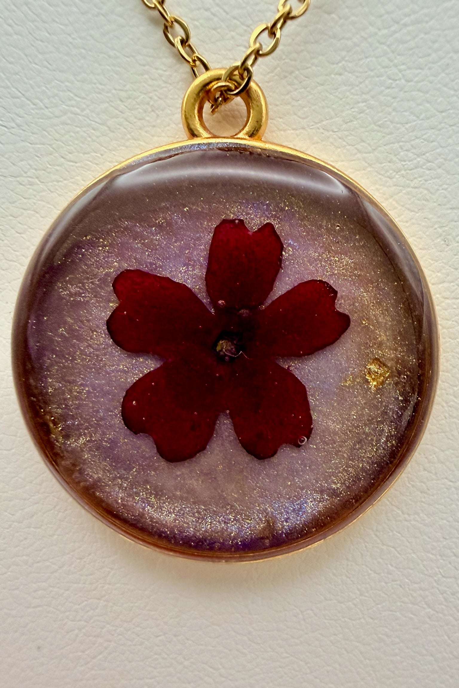 Red Alert Bloom | Resin Necklace