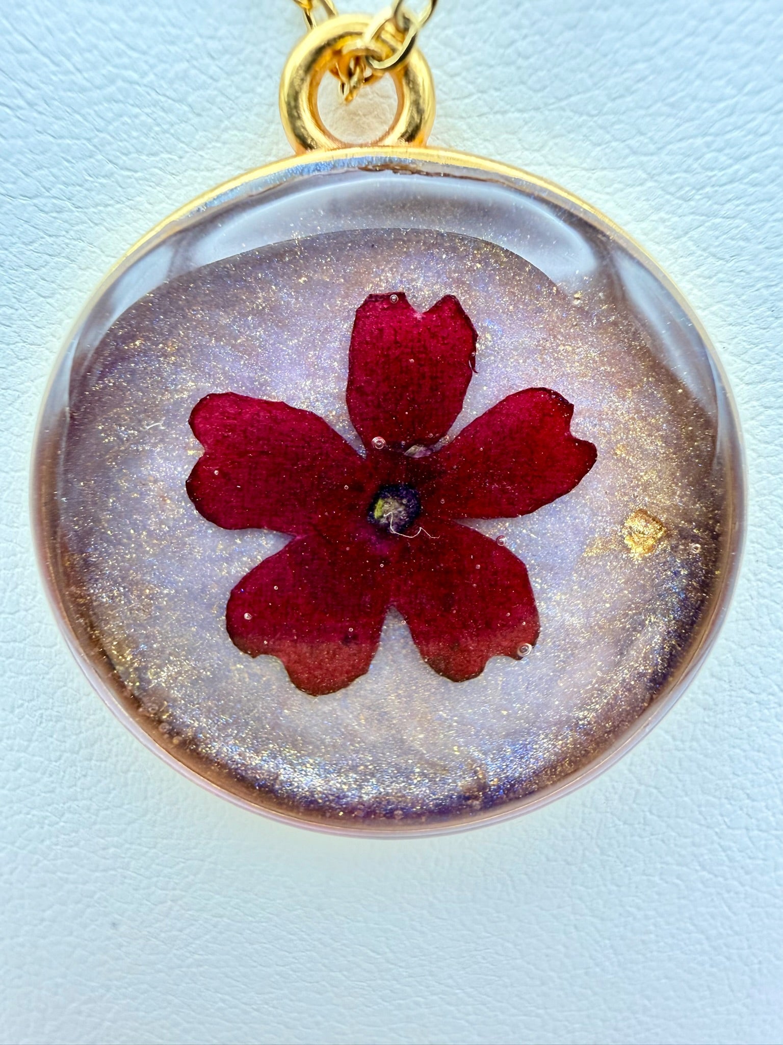 Red Alert Bloom | Resin Necklace